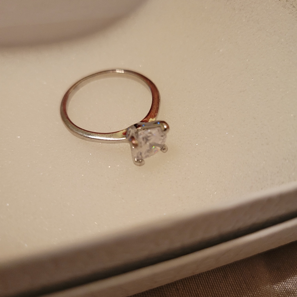 Cubic Zirconia (CZ) (Not A Real Diamond) Solitaire Ring